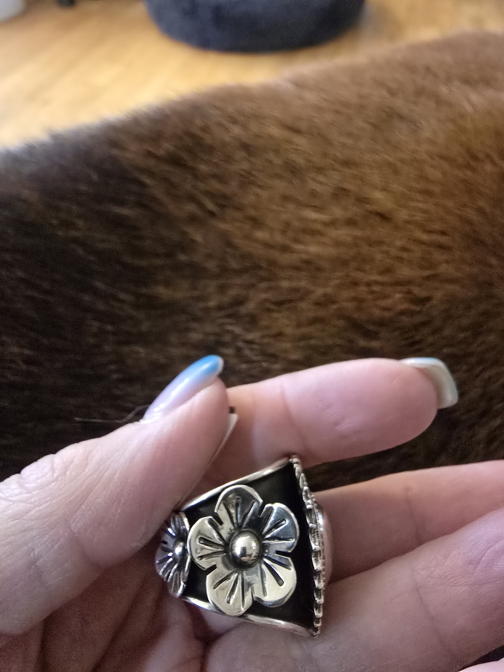 Taxco Sacred Heart Sterling Ring-sz 7.5 - Picture 4 of 5